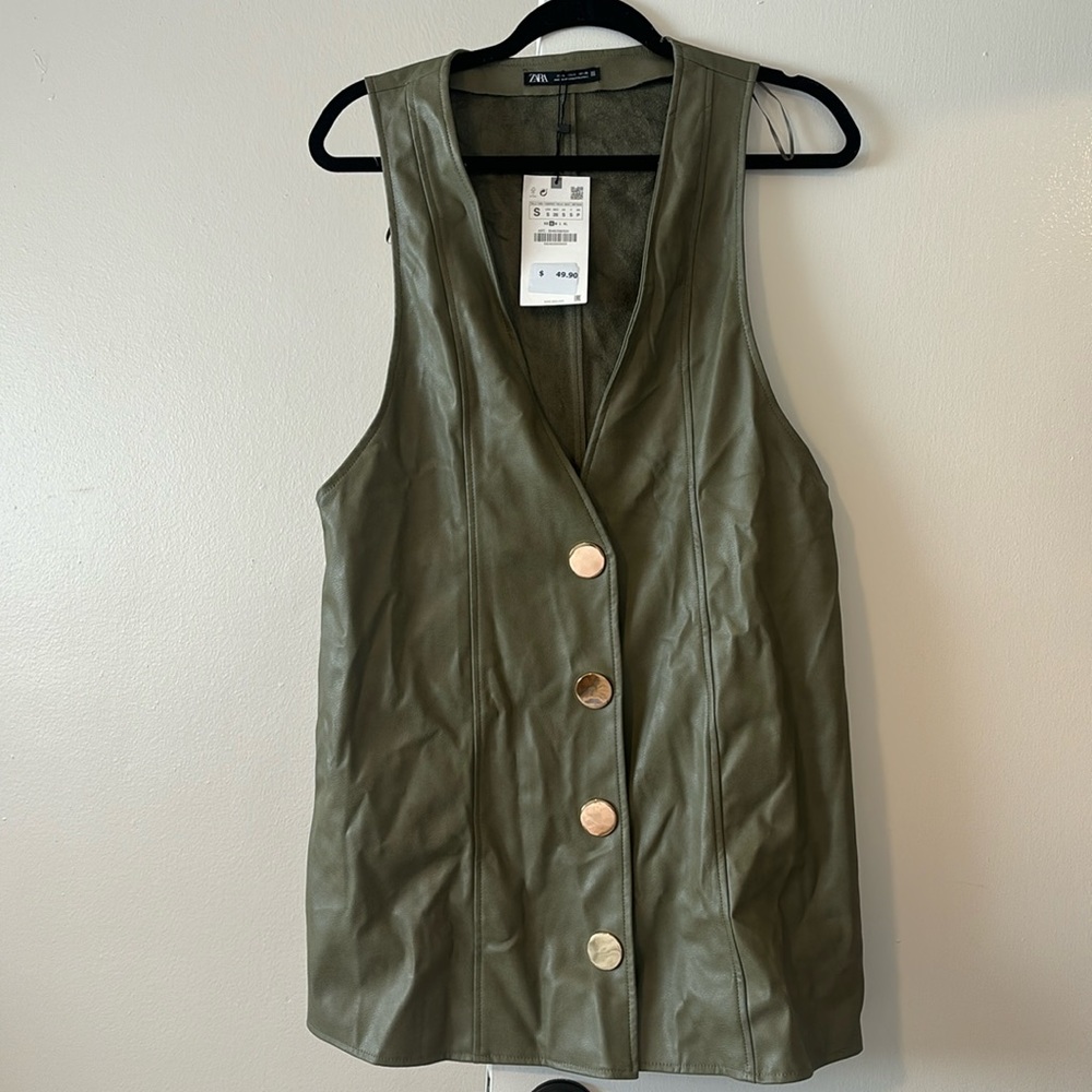 Zara Faux leather Vest